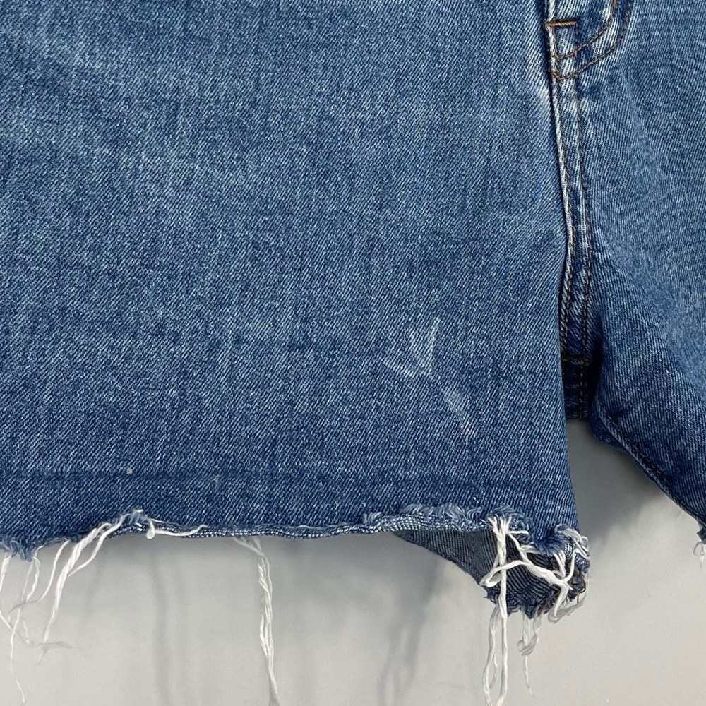 Madewell High Rise Denim Jean Shorts: Pieced Edition J0530 Patchwork Raw Hem 25 - Picture 12 of 16